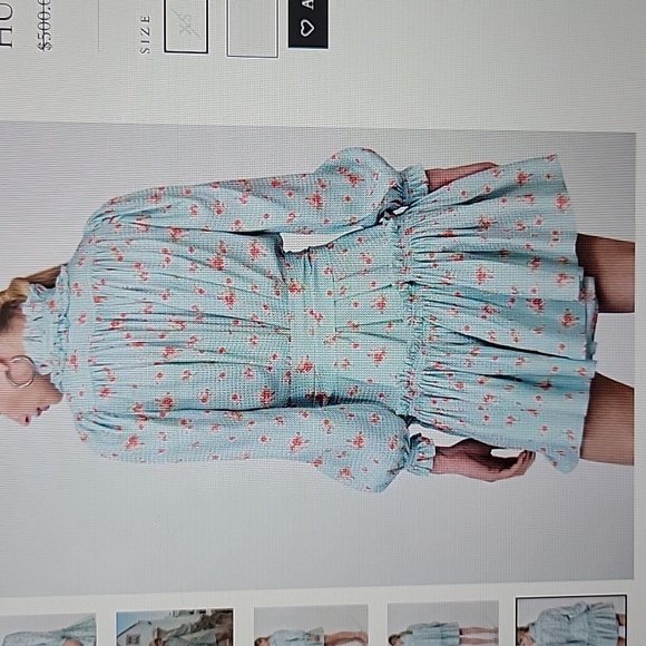 NWT Hunter Bell Blakely Dress Blue Ikat floral print ruffle dress XS - Picture 4 of 10